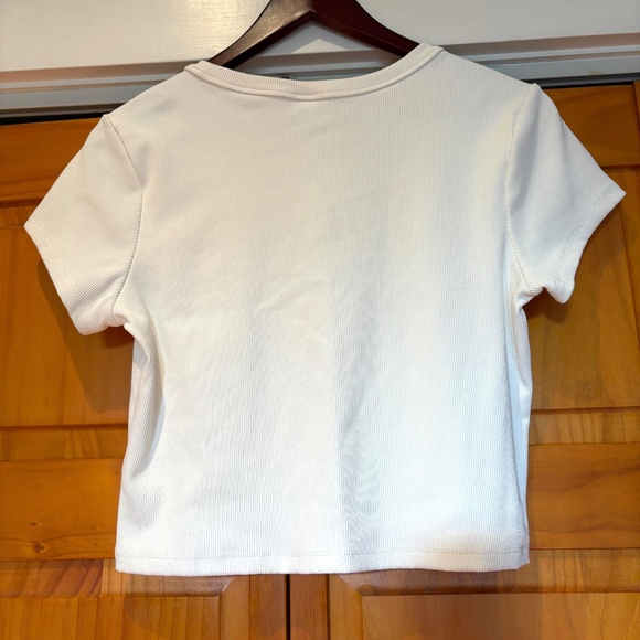 BP. Nordstrom Ribbed Cropped White T-shirt Size XL, Fits Smaller - Picture 2 of 7